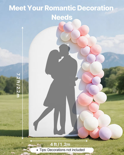VEVOR Arch Backdrop Stand, 7.2 x 4 ft, Stable Structure, Easy Assembly, 1 Piece Gold Metal Arch Backdrop Stand with Cover for Wedding, Birthday Party, Holiday Celebration, and Ceremony Decoration - BYDGMJDJTDBZ4I7F2001V0 - view 3