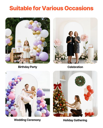 VEVOR Arch Backdrop Stand, 7.2 x 4 ft, Stable Structure, Easy Assembly, 1 Piece Gold Metal Arch Backdrop Stand with Cover for Wedding, Birthday Party, Holiday Celebration, and Ceremony Decoration - BYDGMJDJTDBZ4I7F2001V0 - view 7