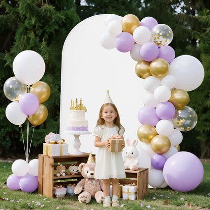 VEVOR Arch Backdrop Stand, 7.2 x 4 ft, Stable Structure, Easy Assembly, 1 Piece Gold Metal Arch Backdrop Stand with Cover for Wedding, Birthday Party, Holiday Celebration, and Ceremony Decoration - BYDGMJDJTDBZ4I7F2001V0 - view 9