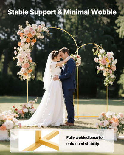 VEVOR Arch Backdrop Stand, Set of 2, 7.2 ft and 6 ft, Stable Structure, Easy Assembly, Gold Metal Arch Backdrop Stand for Wedding, Birthday Party, Graduation, Celebration, and Ceremony Decoration - BYDGMJLJT72FB97K8001V0 - view 5