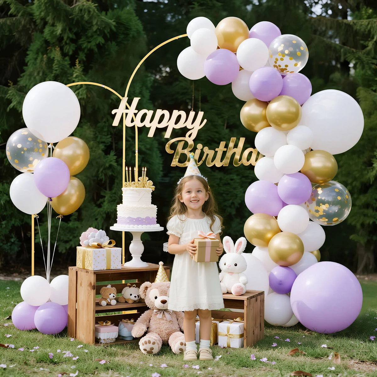 VEVOR Arch Backdrop Stand, Set of 2, 7.2 ft and 6 ft, Stable Structure, Easy Assembly, Gold Metal Arch Backdrop Stand for Wedding, Birthday Party, Graduation, Celebration, and Ceremony Decoration - BYDGMJLJT72FB97K8001V0 - view 9