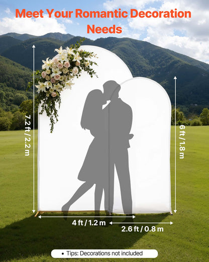 VEVOR Arch Backdrop Stand, Set of 2, 7.2 ft and 6 ft, Stable Structure, Easy Assembly, Gold Metal Arch Backdrop Stand with Cover for Wedding, Birthday Party, Celebration, and Ceremony Decoration - BYDGMJLJTDBZ1SEAH001V0 - view 3