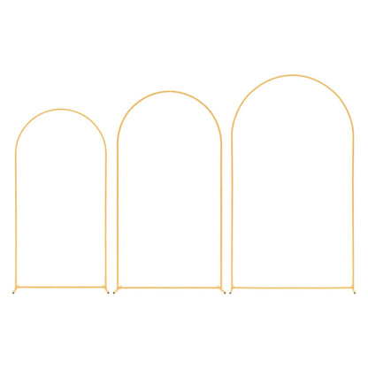 VEVOR Arch Backdrop Stand, Set of 3, 8/7.2/6.6 ft, Stable Structure, Easy Assembly, Gold Metal Arch Backdrop Stand for Wedding, Birthday Party, Graduation, Holiday Celebration, and Ceremony Decoration - BYDGMJSJT8FTVMGMA001V0 - view 10