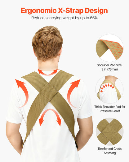 VEVOR Moving Straps, Supports up to 1000 lbs, 2-Person Lifting and Moving System with 2 Harness Straps & 1 Load-bearing Strap, Adjustable Lifting Shoulder Straps Move Furniture Appliances Mattresses - BYDJKSDTX8003WHVE001V0 - view 4
