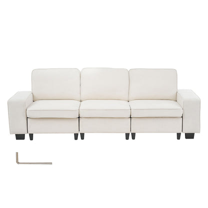 VEVOR 100-Inch Modular 3-Seater Sofa – Comfy Couch with Deep Seats & Hidden Storage, Modern Design for Living Room, Apartment, or Office, White - BYDRWSFKJZJ11COPL001V0 - view 10