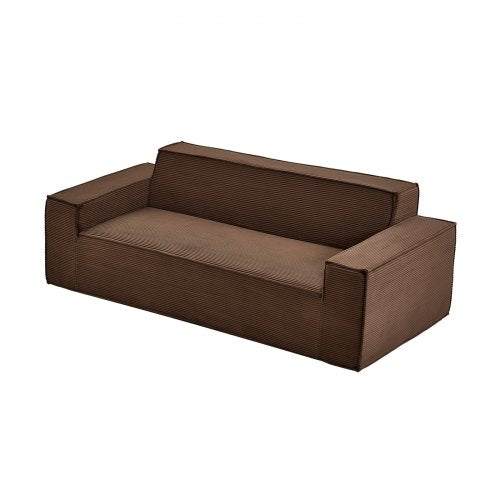 VEVOR 3-Seater Sofa in a Box, 83-Inch No Assembly Corduroy Couch with Memory Foam, Deep Seats for Living Room, Apartment, or Office, Brown - BYDRWSFYSHMZBAL5W001V0 - view 2