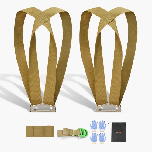 VEVOR Moving Straps, 2-Person Lifting and Moving System with 2 Harness Straps, 1 Load-bearing Strap & 1 Handheld Strap, Adjustable Lifting Shoulder Straps Move Furniture Appliances Mattresses - BYDZHSDTX100RQ80T001V0 - view 2