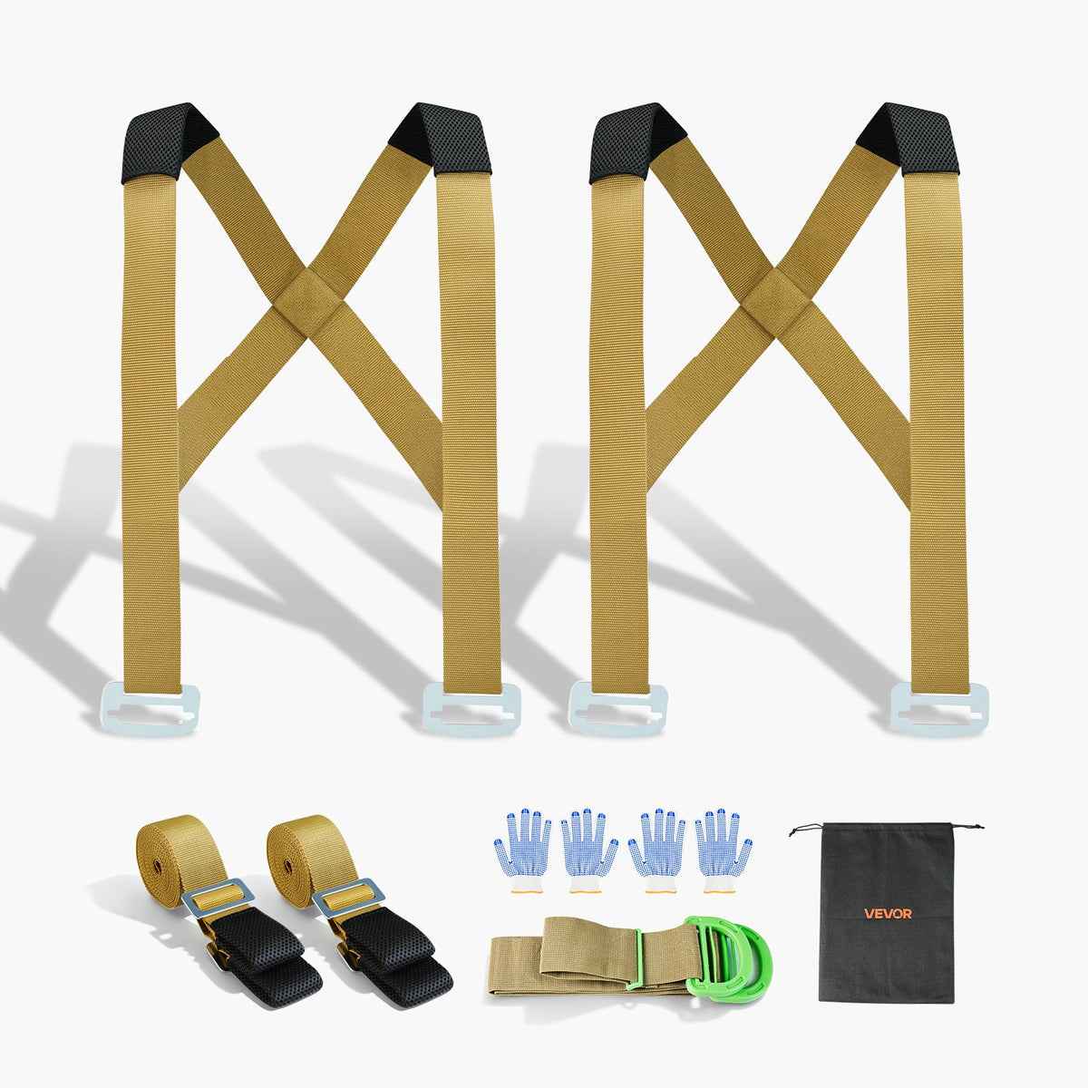 VEVOR Moving Straps, 2-Person Lifting and Moving System with 2 Harness Straps, 2 Load-bearing Straps & 1 Handheld Strap, Adjustable Lifting Shoulder Straps Move Furniture Appliances Mattresses - BYDZHSJCX100P2GMJ001V0 - view 1