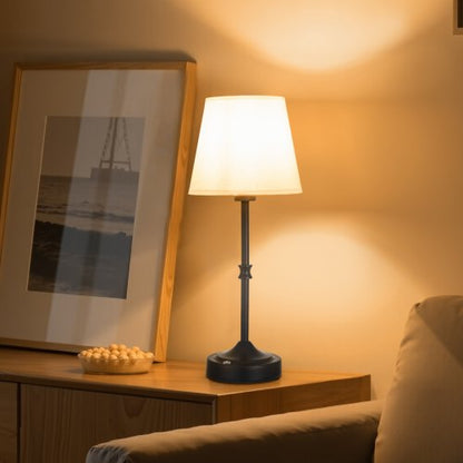 VEVOR Cordless Table Lamp, 5200mAh Built-in Rechargeable Battery Desk Lamp, 3-Level Brightness, Fabric Shade, 2700-3000K Color Temperature, Table Light for Restaurant, Bedroom, Bar Counter, Black - BYDZTD636316J1EVF001V9 - view 2
