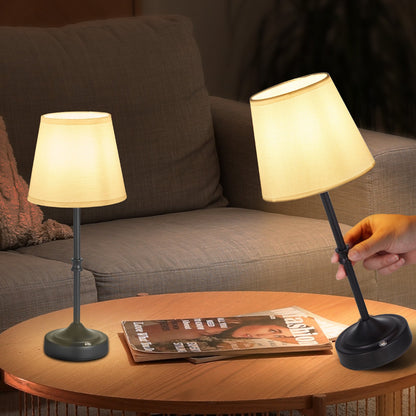 VEVOR Cordless Table Lamp, 2 Pack, 5200mAh Built-in Rechargeable Battery Desk Lamp, 3-Level Brightness, Fabric Shade, 2700-3000K Color Temperature, Table Light for Restaurant, Bedroom, Bars, Black - BYDZTD636316KFJO5001V9 - view 9