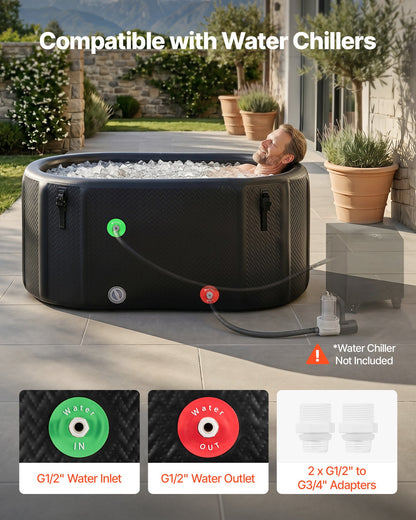 VEVOR Cold Plunge Tub, 216 Gallon, Inflatable Ice Bath Tub Compatible with Water Chillers, Portable Cold Water Bathtub with Insulated Lid, for Athletes Recovery, 59.1" x 31.5" x 29.9" (No Chiller) - BYGTYXLSPVCJPKC10001V0 - view 3
