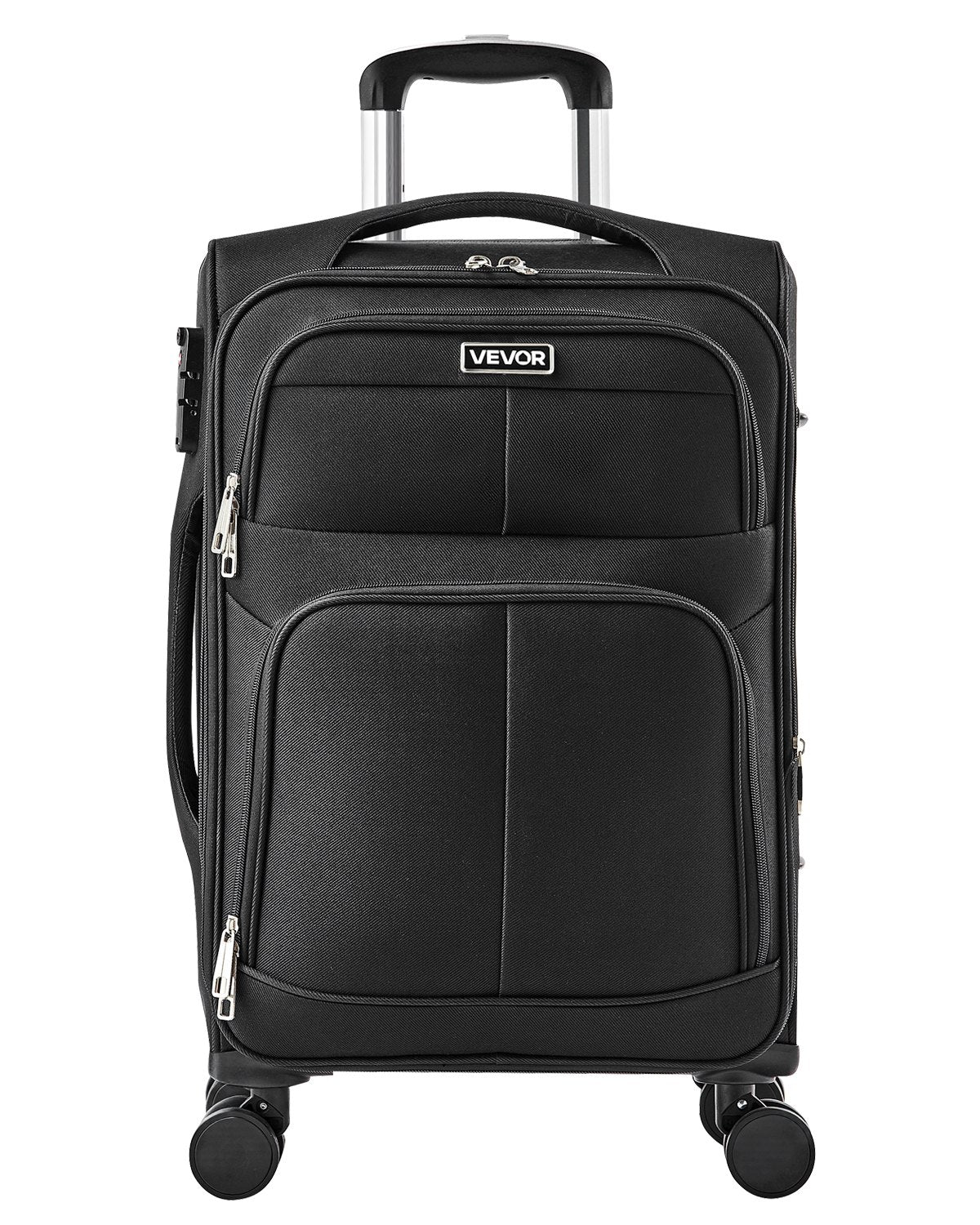 VEVOR Softside Expandable Luggage with Spinner Wheels, 20-Inch Softside Carry on Luggage, Lightweight Checked Suitcase with Expandable Zippered Pocket and TSA Lock, Black - BYKSTXBYHS20YICDB001V0 - view 1