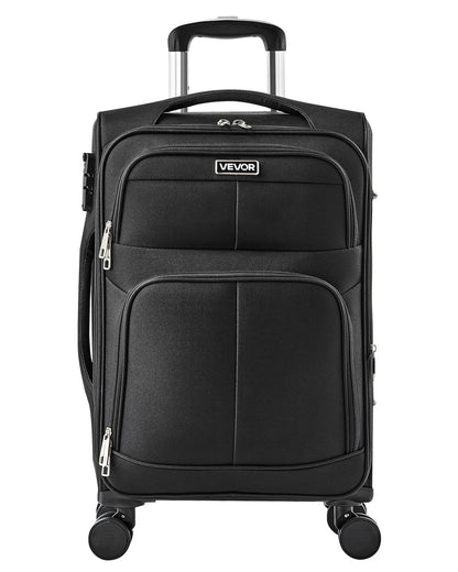 VEVOR Softside Expandable Luggage with Spinner Wheels, 20-Inch Softside Carry on Luggage, Lightweight Checked Suitcase with Expandable Zippered Pocket and TSA Lock, Black - BYKSTXBYHS20YICDB001V0 - view 1