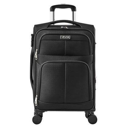 VEVOR Softside Expandable Luggage with Spinner Wheels, 20-Inch Softside Carry on Luggage, Lightweight Checked Suitcase with Expandable Zippered Pocket and TSA Lock, Black - BYKSTXBYHS20YICDB001V0 - view 2