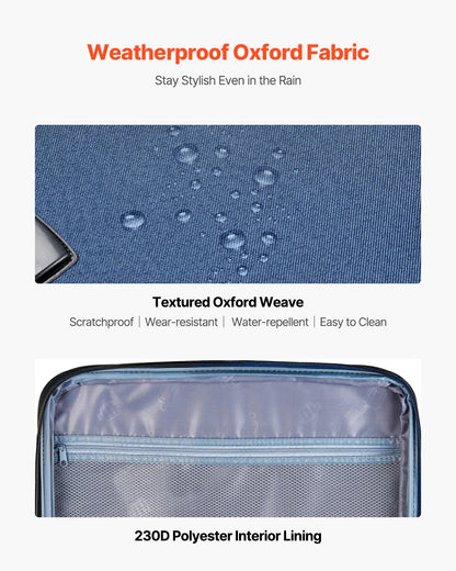 VEVOR Softside Expandable Luggage with Spinner Wheels, 20-Inch Softside Carry on Luggage, Lightweight Checked Suitcase with Expandable Zippered Pocket and TSA Lock, Blue - BYKSTXBYLS20PROXL001V0 - view 4