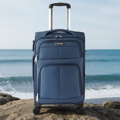 VEVOR Softside Expandable Luggage with Spinner Wheels, 20-Inch Softside Carry on Luggage, Lightweight Checked Suitcase with Expandable Zippered Pocket and TSA Lock, Blue - BYKSTXBYLS20PROXL001V0 - view 9