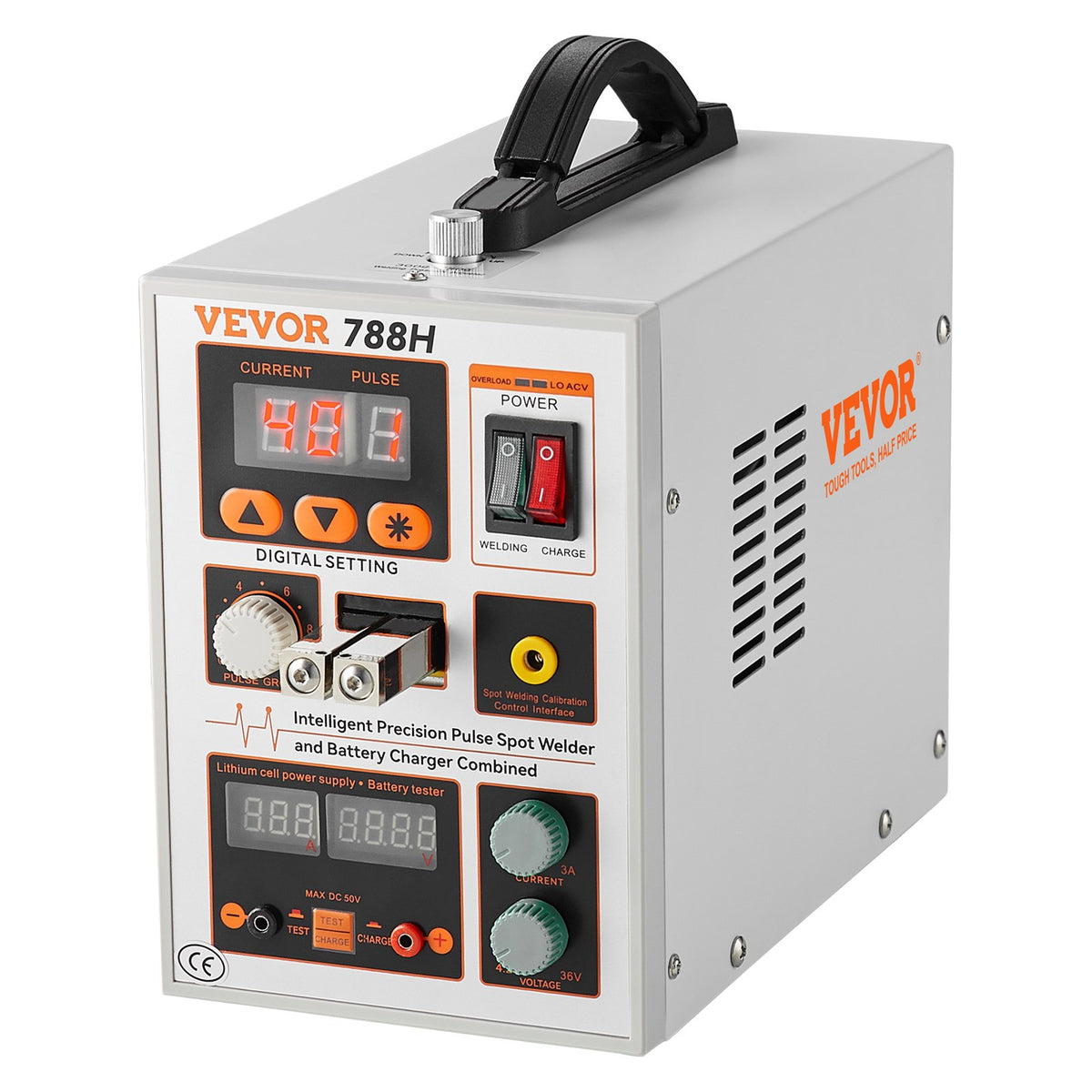 VEVOR Battery Spot Welder, 788H Pulse Spot Welder & Battery Charger, Portable High-Power Battery Welding Machine with 2 Welding Modes and LED Lighting for 0.15mm Pure Nickel, 18650 14500 Battery Packs - BYQDCDHJX015TCK0CV1 - view 1