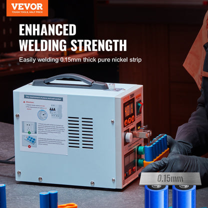 VEVOR Battery Spot Welder, 788H Pulse Spot Welder & Battery Charger, Portable High-Power Battery Welding Machine with 2 Welding Modes and LED Lighting for 0.15mm Pure Nickel, 18650 14500 Battery Packs - BYQDCDHJX015TCK0CV1 - view 3