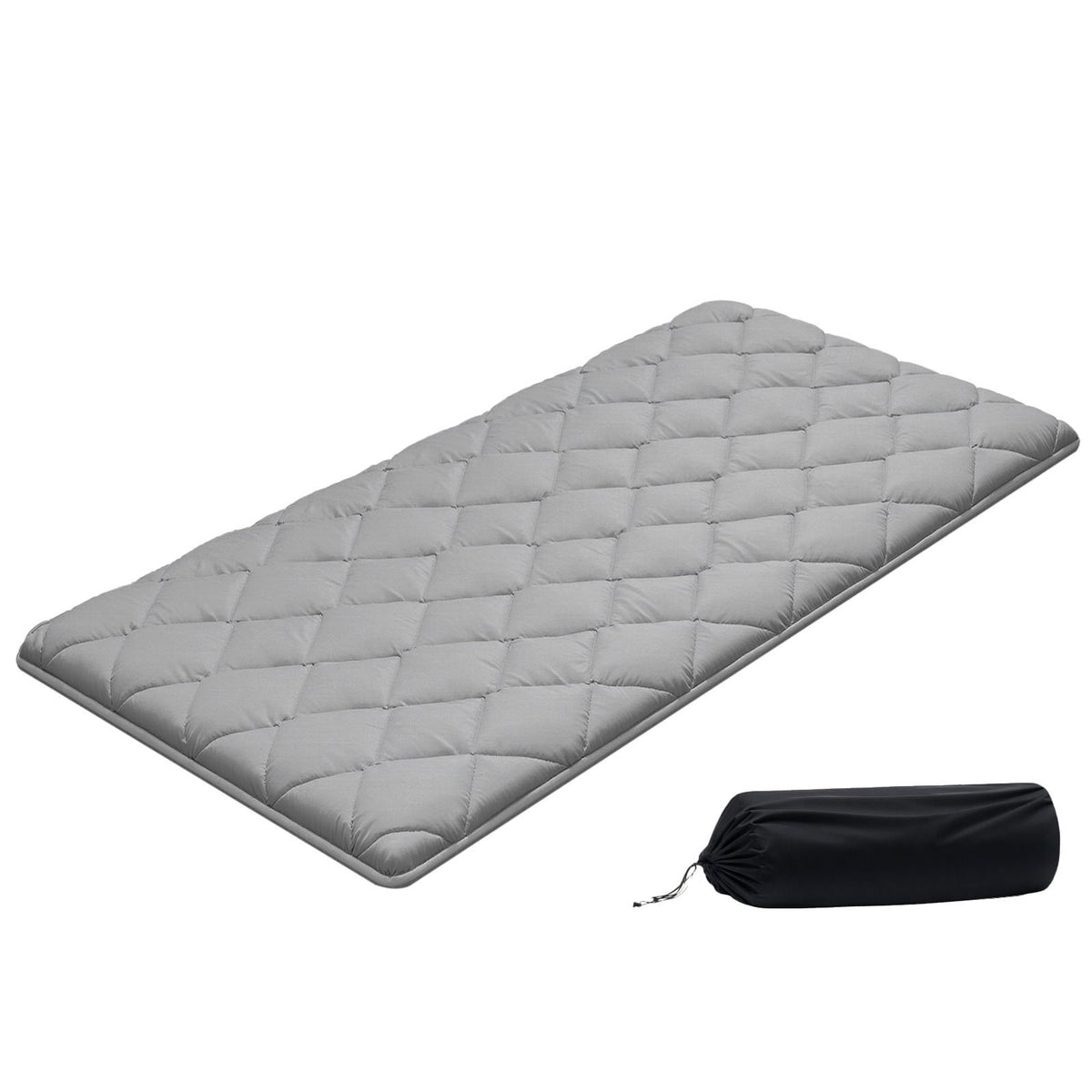 VEVOR Japanese Tatami Mat, Twin Size Foldable Japanese Tatami Mattress, Futon Mattress with Storage Bag & Fastener, 9-Layer Floor Mat for Sleeping, Dormitory, Meditation, Yoga, 80 x 39 x 2.5 in, Gray - BYTTM39INCH2EWB7A001V0 - view 1