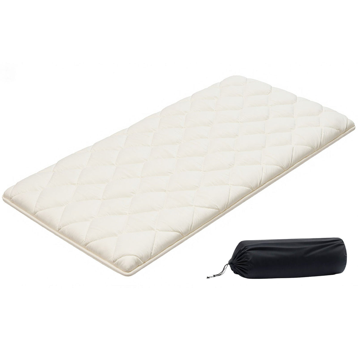 VEVOR Japanese Tatami Mat, Twin Size Foldable Japanese Tatami Mattress, Futon Mattress with Storage Bag & Fastener, 9-Layer Floor Mat for Sleeping, Dormitory, Meditation, Yoga, 80 x 39 x 2.5 in, White - BYTTM39INCH2LKN8P001V0 - view 1