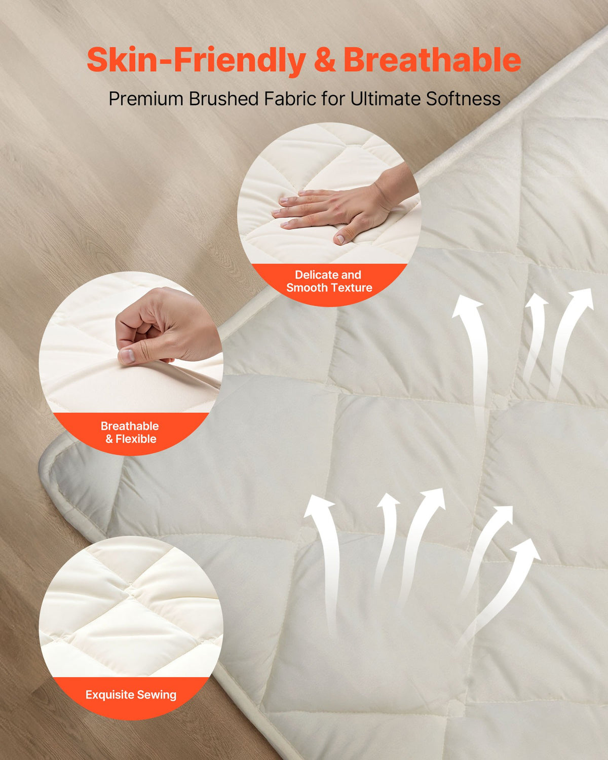 VEVOR Japanese Tatami Mat, Twin Size Foldable Japanese Tatami Mattress, Futon Mattress with Storage Bag & Fastener, 9-Layer Floor Mat for Sleeping, Dormitory, Meditation, Yoga, 80 x 39 x 2.5 in, White - BYTTM39INCH2LKN8P001V0 - view 5