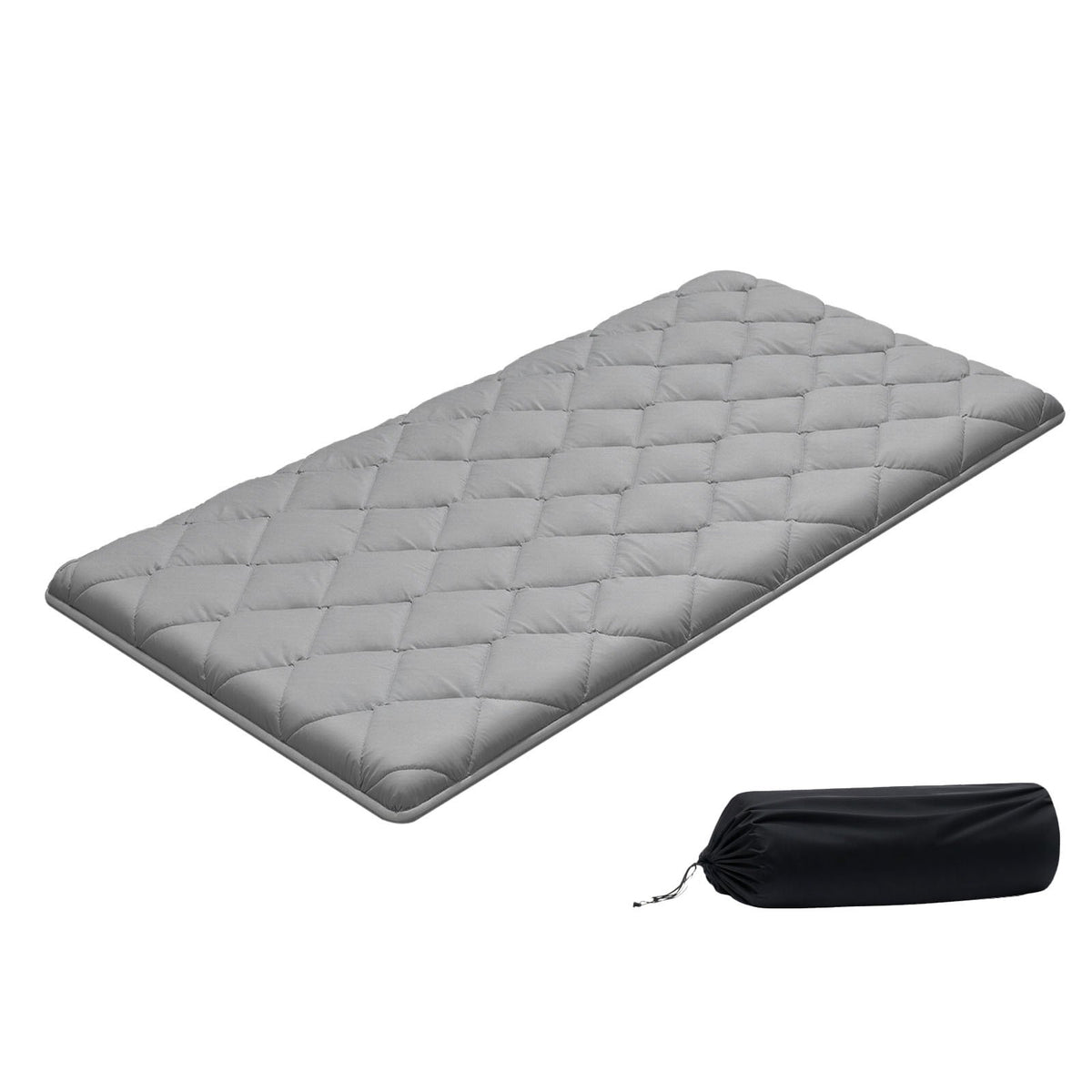 VEVOR Japanese Tatami Mat, Twin Size Foldable Japanese Tatami Mattress, Futon Mattress with Storage Bag & Fastener, 9-Layer Floor Mat for Sleeping, Dormitory, Meditation, Yoga, 80 x 39 x 3.5 in, Gray - BYTTM39INCH326VAO001V0 - view 1