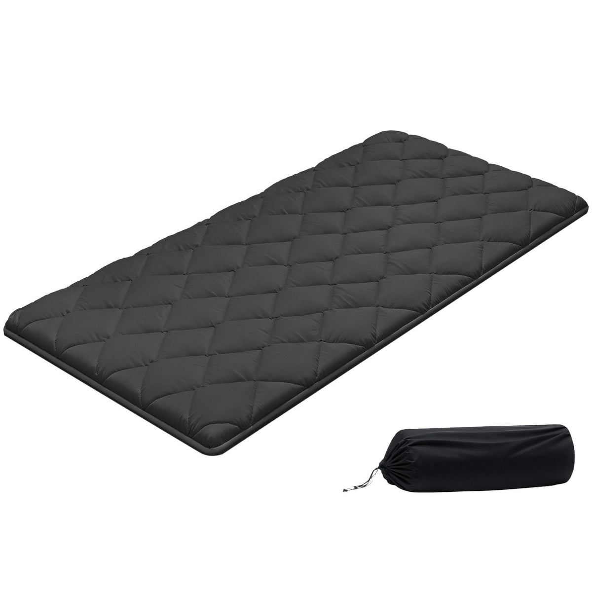 VEVOR Japanese Tatami Mat, Twin Size Foldable Japanese Tatami Mattress, Futon Mattress with Storage Bag & Fastener, 9-Layer Floor Mat for Sleeping, Dormitory, Meditation, Yoga, 80 x 39 x 3.5 in, Black - BYTTM39INCH3ORITK001V0 - view 1