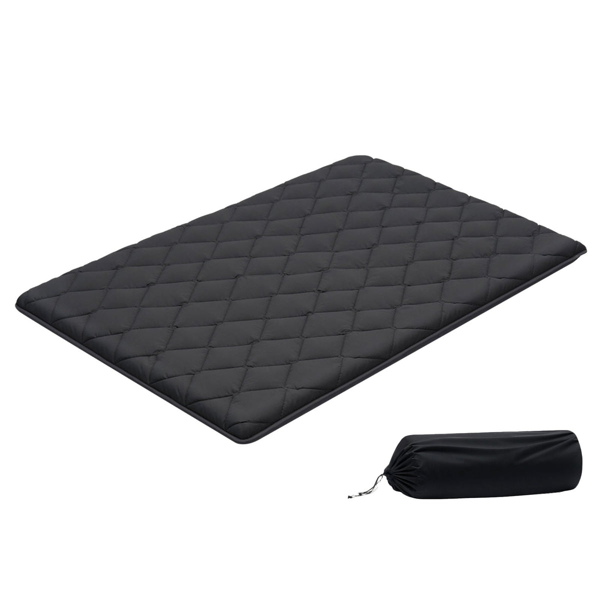 VEVOR Japanese Tatami Mat, Full Size Foldable Japanese Tatami Mattress, Futon Mattress with Storage Bag & Fastener, 9-Layer Floor Mat for Sleeping, Dormitory, Meditation, Yoga, 80 x 54 x 3.5 in, Black - BYTTM54INCH39H7LZ001V0 - view 1