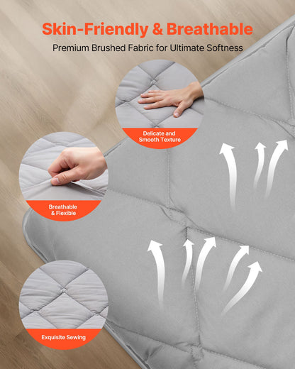 VEVOR Japanese Tatami Mat, Full Size Foldable Japanese Tatami Mattress, Futon Mattress with Storage Bag & Fastener, 9-Layer Floor Mat for Sleeping, Dormitory, Meditation, Yoga, 80 x 54 x 3.5 in, Gray - BYTTM54INCH3XSFR5001V0 - view 5