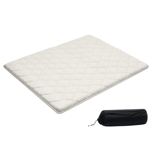 VEVOR Japanese Tatami Mat, Queen Size Foldable Japanese Tatami Mattress, Futon Mattress with Storage Bag & Fastener, 9-Layer Floor Mat for Sleeping, Dormitory, Meditation, Yoga, 80 x 60 x 2.5 in, White - BYTTM60INCH2PTA34001V0 - view 2