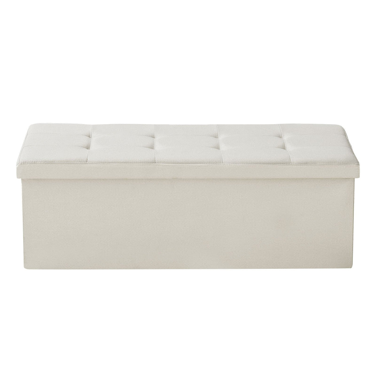 VEVOR Foldable Storage Ottoman Bench, End of Bed Bench with Side Bags, Folding Upholstered Storage Chest Supports 660 lbs, Linen Bed Ottoman with Large Space for Living Room, Bedroom, Entryway, Beige - BYWSZYKZDK405QXFB001V0 - view 10