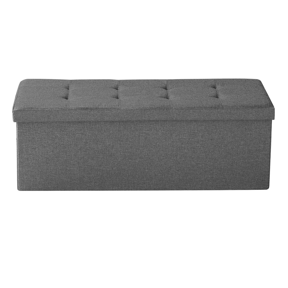 VEVOR Foldable Storage Ottoman Bench, End of Bed Bench with Side Bags, Folding Upholstered Storage Chest Supports 660 lbs, Linen Bed Ottoman with Large Space for Living Room, Bedroom, Entryway, Grey - BYWSZYKZDK40FW7EP001V0 - view 10