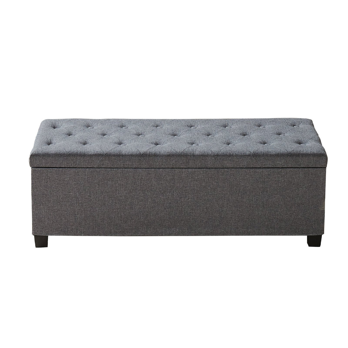 VEVOR Storage Ottoman Bench, Button-Tufted End of Bed Bench with Side Bags, Flip-up Upholstered Storage Chest with Metal Frame, Linen Bed Ottoman for Living Room, Bedroom, Entryway, Office, Grey - BYWSZYXTK404GT90L001V0 - view 10