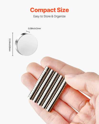 VEVOR Rare Earth Magnets, 100 Pcs Strong Round Small Neodymium Magnets Disc with Transparent Storage Box, for Whiteboard, Refrigerator, Cabinet, Dry Erase Board, Home, Kitchen, Office, School - BYXCT100JZMIQBHR2001V0 - view 5