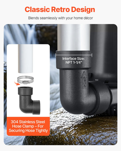 VEVOR Basement Emergency Back-Up Sump Pump, 2000GPH 0.17 HP Backup Sump Pump System, with 15V Adapter, Float Switch, 24-Hour-a-Day Monitoring Controller, Alerts, and Charger, Black - BYZLB2000GPHEP7FM001V1 - view 7