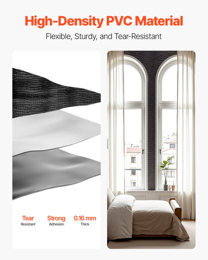 VEVOR Peel and Stick Wallpaper, 15.7 x 393.7 inch Contact Paper Black Cracked Texture Waterpoof Self Adhesive, Easy to Clean & Peel Wall Decorative Vinyl Roll for Bedroom Kitchen Bathroom Office - BZCCBZJKD4047IN2Y001V0 - view 6