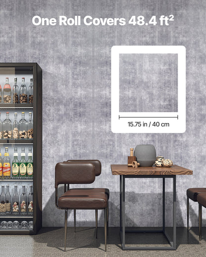VEVOR Peel and Stick Wallpaper, 15.7 x 590.5 inch Contact Paper Waterpoof Self Adhesive, Easy to Clean Wall Decorative Vinyl Roll for Bedroom Kitchen Bathroom Office,Dark Gray Industrial Style - BZCCBZJKD404RYG5I001V0 - view 5