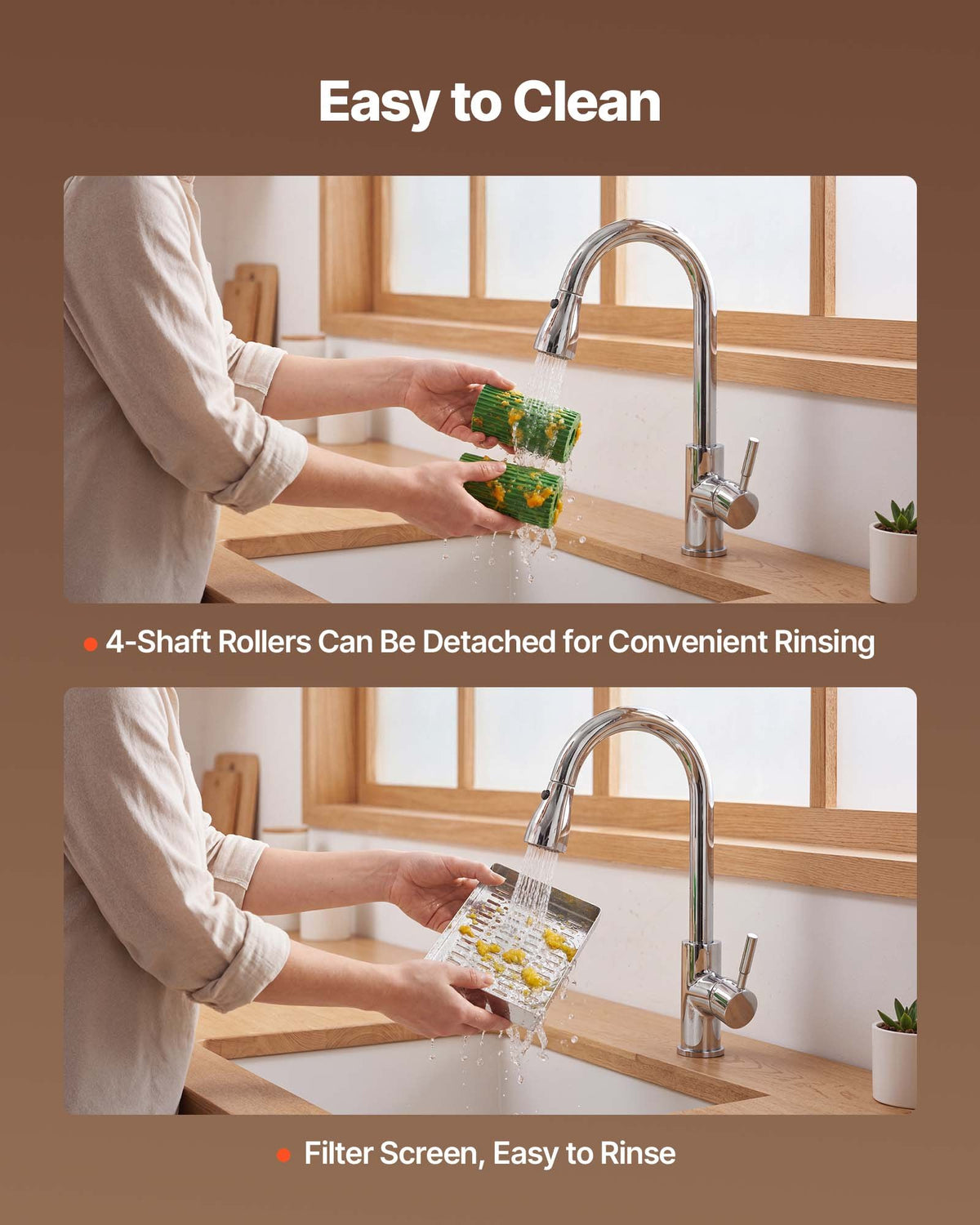 VEVOR Commercial Orange Juicer Machine, Slow Masticating Juicer Extractor, 100W Electric Orange Juice Squeezer, Lemon Citrus Pomegranates Extractor, with Peel Collecting Bucket and PC Cover - BZDJLCZJ100W0E992001V1 - view 6