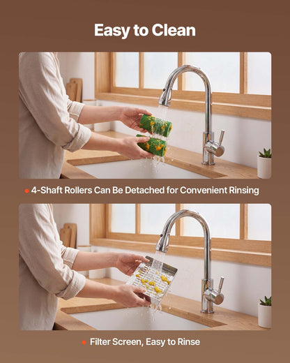 VEVOR Commercial Orange Juicer Machine, Slow Masticating Juicer Extractor, 100W Electric Orange Juice Squeezer, Lemon Citrus Pomegranates Extractor, with Peel Collecting Bucket and PC Cover - BZDJLCZJ100W0E992001V1 - view 6