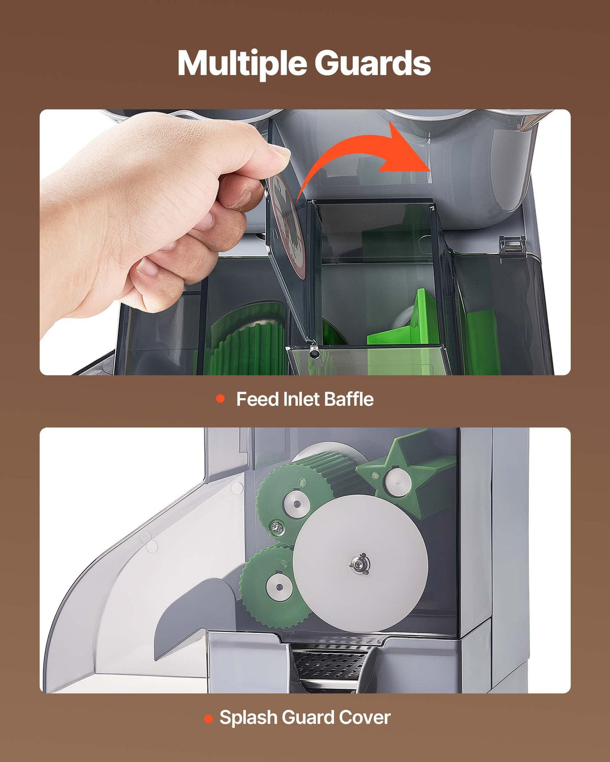VEVOR Commercial Orange Juicer Machine, Slow Masticating Juicer Extractor, 100W Electric Orange Juice Squeezer, Lemon Citrus Pomegranates Extractor, with Peel Collecting Bucket and PC Cover - BZDJLCZJ100W0E992001V1 - view 7