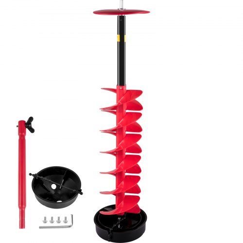 VEVOR Ice Drill Auger, 6\" Diameter Nylon Ice Auger, 39\" Length Ice Auger Bit,Auger Drill with 11.8\" Extension Rod,Auger Bit with Drill Adapter,Top Plate & Blade Guard for Ice Fi - BZHSNLYC3934683TRV0 - view 1