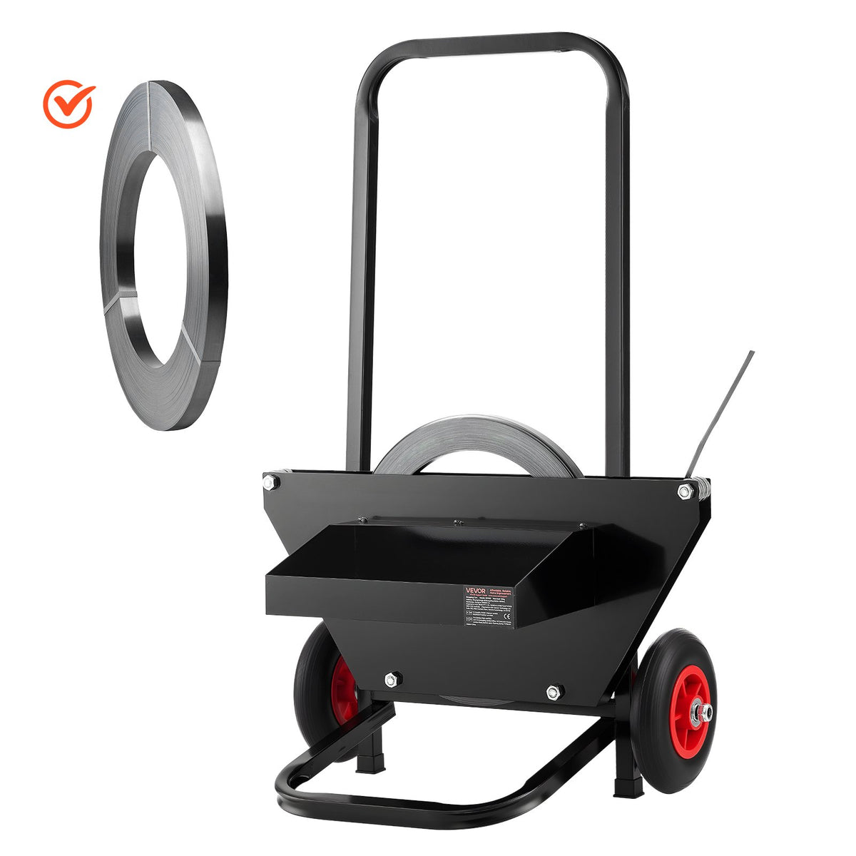 VEVOR Banding Strapping Cart, Fit for Steel Strapping Coils with 23.6 inches Core Outer Size, Heavy Duty Strapping Dispenser with Rubber Wheels, Suitable for Factory, Warehouse, Loading Area - BZKZCKZCGDWNLS6CH001V0 - view 1