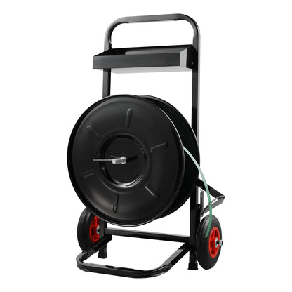 VEVOR Banding Strapping Cart, for PET/PP/Fiber Strapping Coils with 8" Core Size, Heavy Duty Strapping Dispenser, Equipped with Anti-Retreat Pulleys, Upgrade Brake System, Spacious Tray for Tools - BZKZCKZCTYX8IOD3WV0 - view 1
