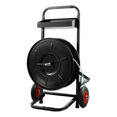 VEVOR Banding Strapping Cart, for PET/PP/Fiber Strapping Coils with 8" Core Size, Heavy Duty Strapping Dispenser, Equipped with Anti-Retreat Pulleys, Upgrade Brake System, Spacious Tray for Tools - BZKZCKZCTYX8IOD3WV0 - view 2