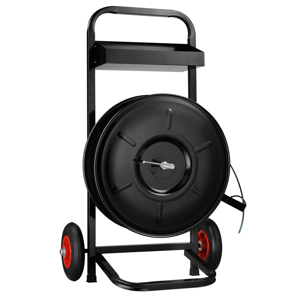 VEVOR Banding Strapping Cart, for PET/PP/Fiber Strapping Coils with 8" Core Size, Heavy Duty Strapping Dispenser, Equipped with Anti-Retreat Pulleys, Upgrade Brake System, Spacious Tray for Tools - BZKZCKZCTYX8IOD3WV0 - view 10