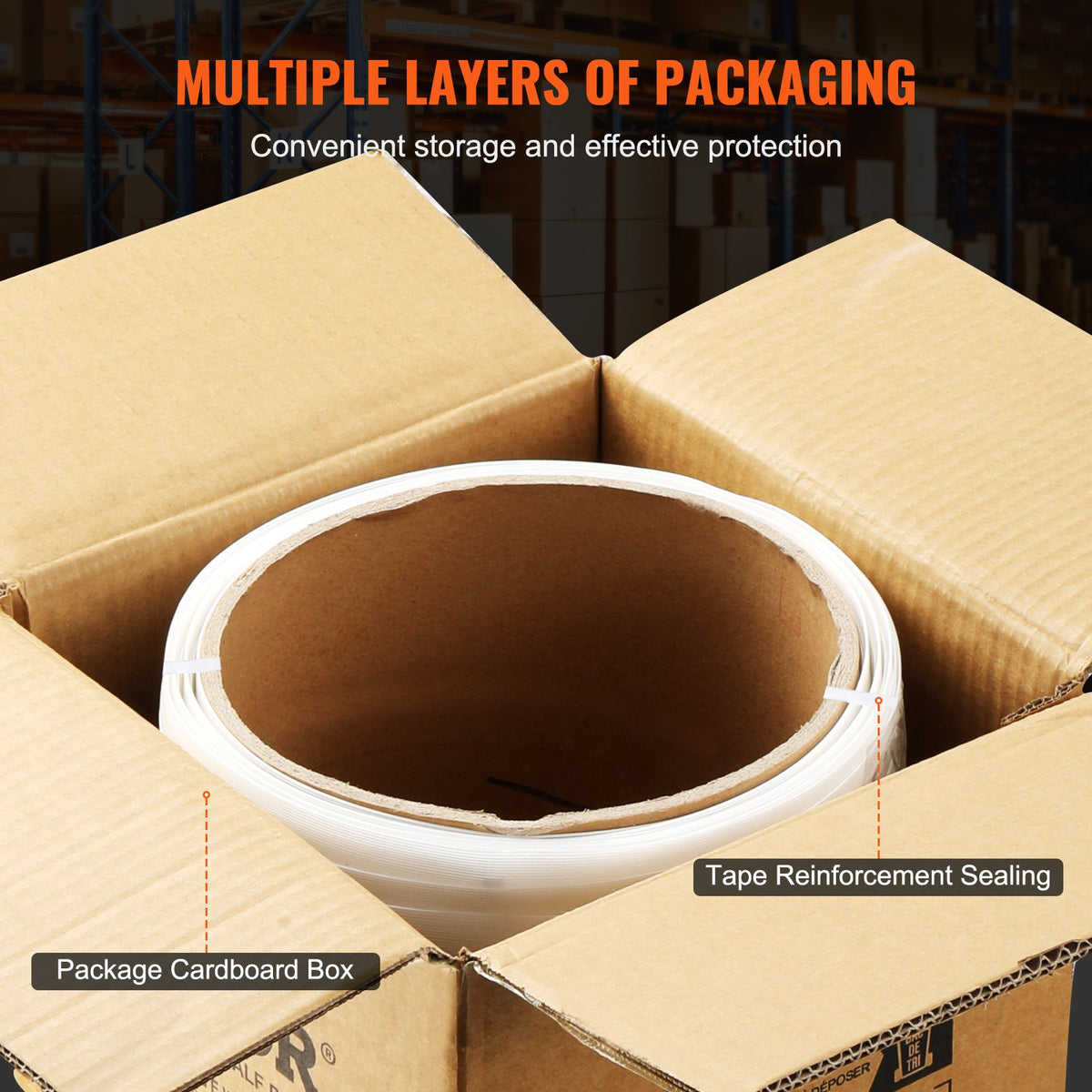VEVOR Packaging Woven Cord Strapping Roll, 330' Length x 3/4" Width x 0.03" Thickness, 1763 lbs Break Strength, Heavy Duty Banding Pallet Strap Coil, Portable Strong Banding Packing Straps, White - BZKZDBZD34YCAOIAYV0 - view 7