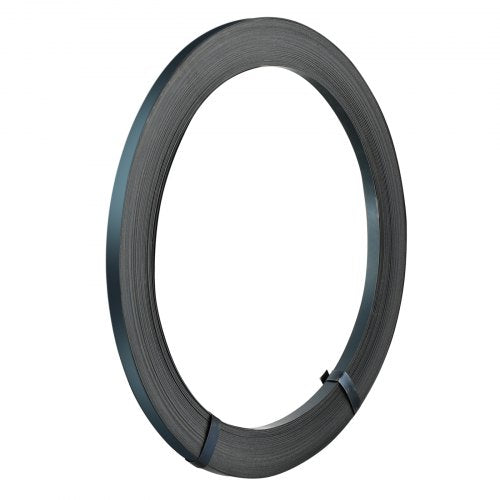 VEVOR Packaging Steel Strapping Roll, 330' Length x 1/2" Width x 0.016" Thickness, 1100 lbs Break Strength, Heavy Duty Banding Pallet Strap Coil, Portable Strong Banding Packing Metal Straps, Black - BZKZDGD12YC3N0L4FV0 - view 2
