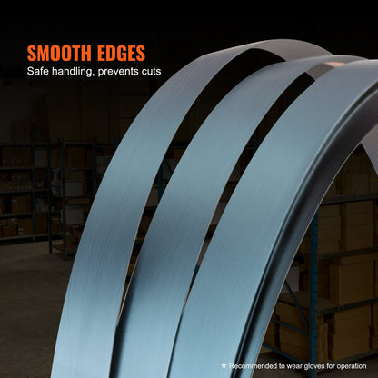 VEVOR Packaging Steel Strapping Roll, 330' Length x 1/2" Width x 0.016" Thickness, 1100 lbs Break Strength, Heavy Duty Banding Pallet Strap Coil, Portable Strong Banding Packing Metal Straps, Black - BZKZDGD12YC3N0L4FV0 - view 6