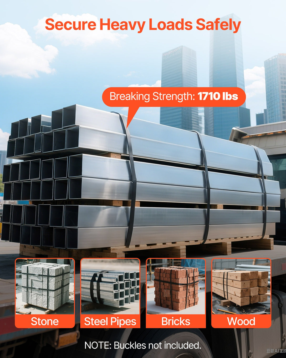 VEVOR Steel Strapping Coil, 3/4 in x 0.02 in x 300 ft, Metal Strapping Banding Roll Withstands Harsh Environment, 1710 lbs Break Strength, Heavy Duty Banding Pallet Strap Coil for Pallet Packing - BZKZDGD34INCA7655001V0 - view 3