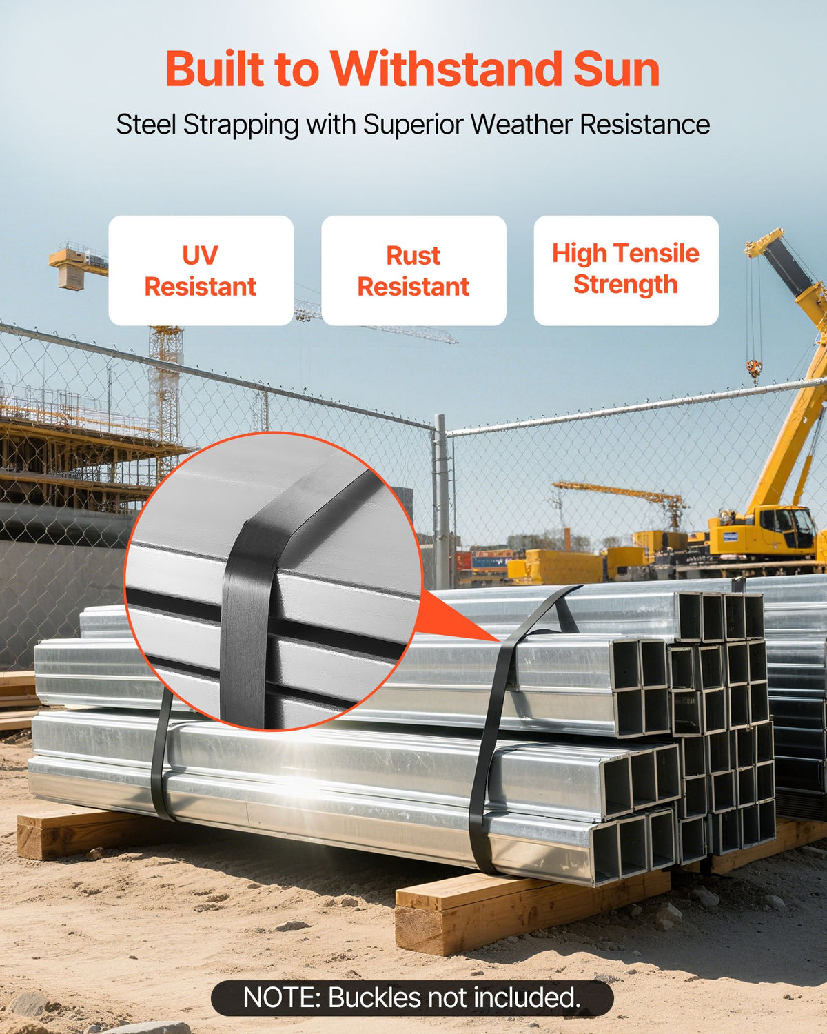 VEVOR Steel Strapping Coil, 3/4 in x 0.02 in x 300 ft, Metal Strapping Banding Roll Withstands Harsh Environment, 1710 lbs Break Strength, Heavy Duty Banding Pallet Strap Coil for Pallet Packing - BZKZDGD34INCA7655001V0 - view 4